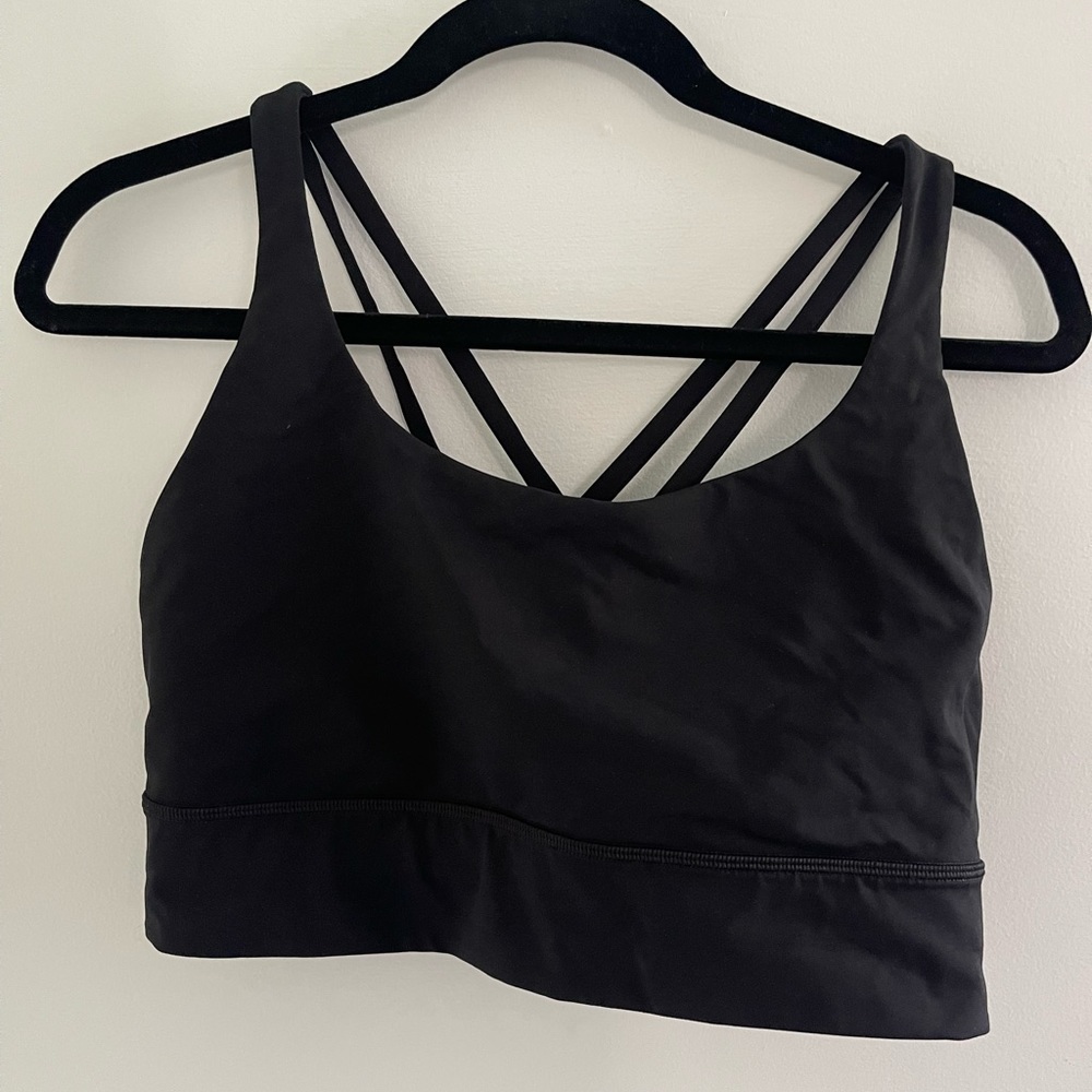 Black lululemon longline energy sports bra